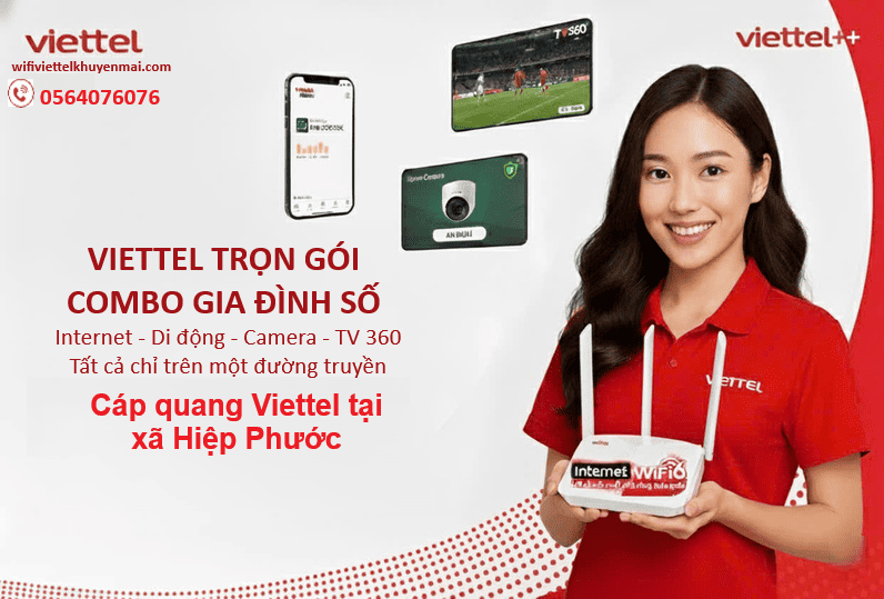 Cáp quang Viettel tại xã Hiệp Phước chất lượng cao
